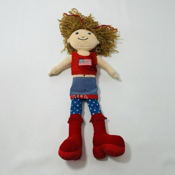 Manhattan Toy Groovy Girls Vanessa Doll Plush American Flag Curly Outfit Clothes - Picture 2 of 12